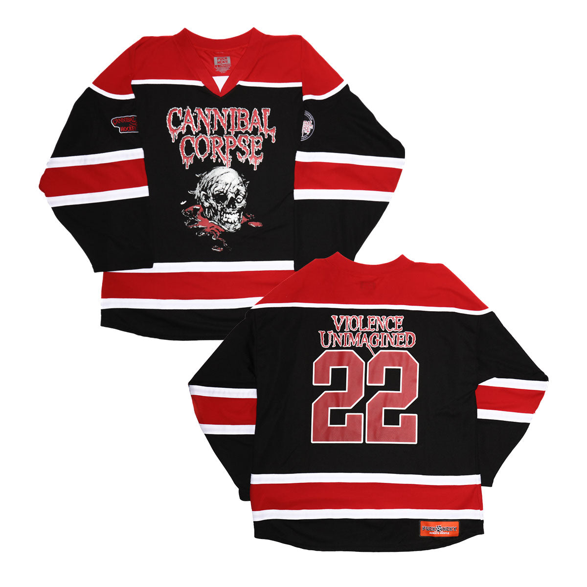 Cannibal Corpse Sketch Skull VU 22 Hockey Jersey Front