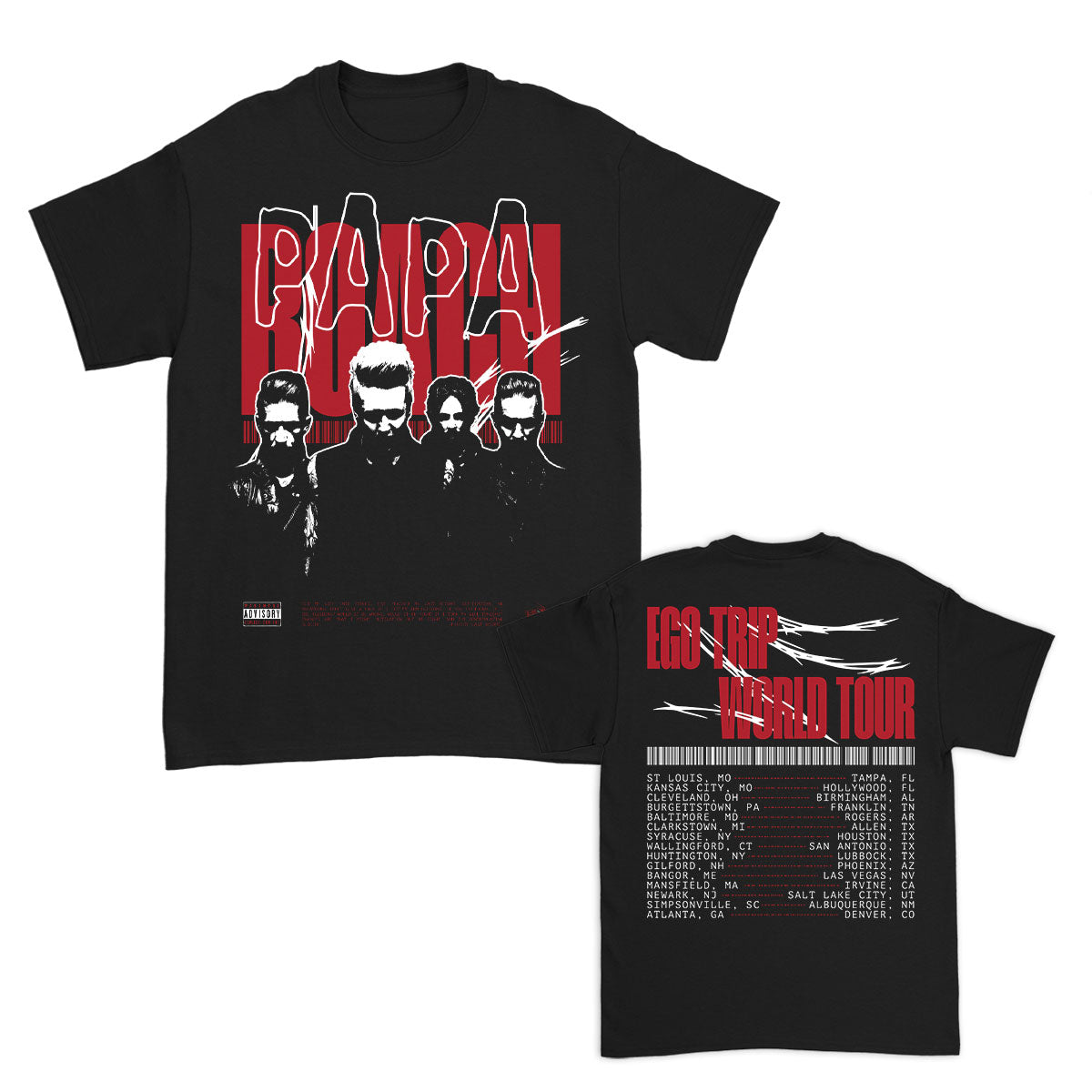 Papa Roach Razorwire Photo Tour T-shirt Front