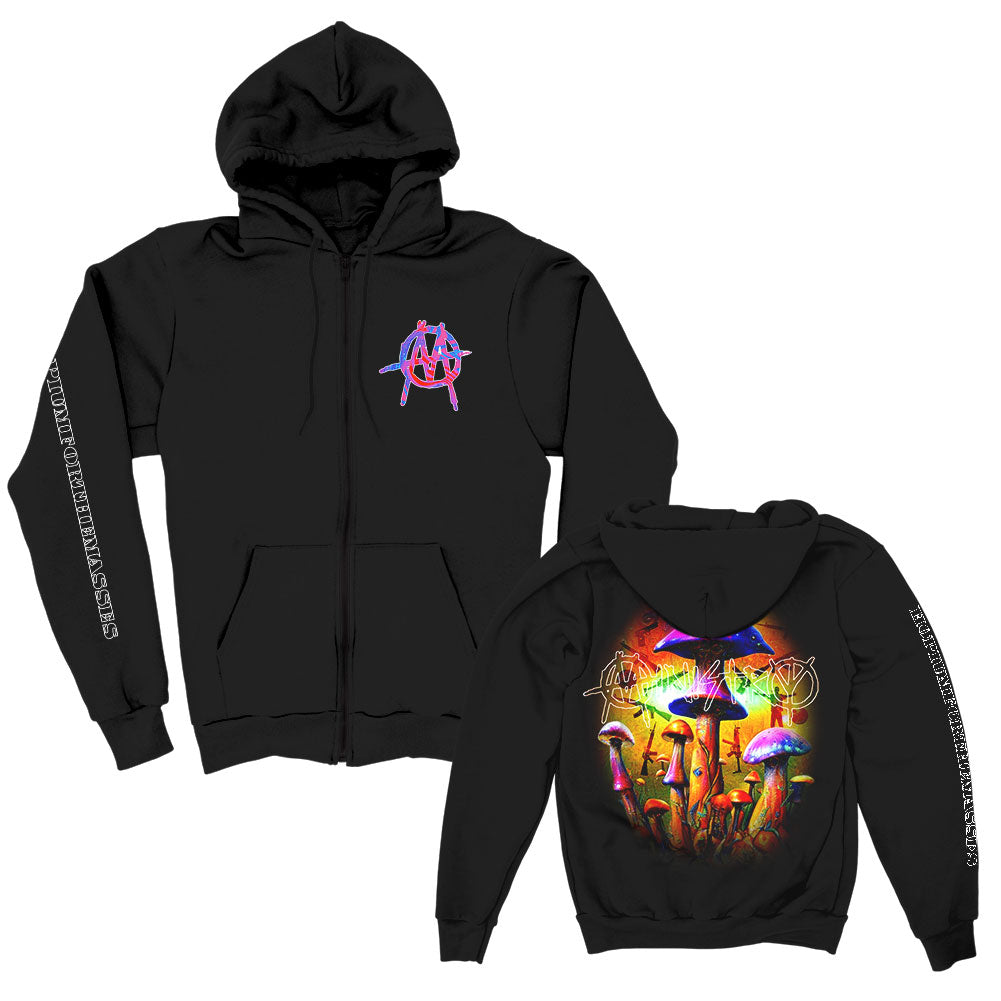 Ministry Hopium Mushroom Zippered Hooded Sweatshirt Front