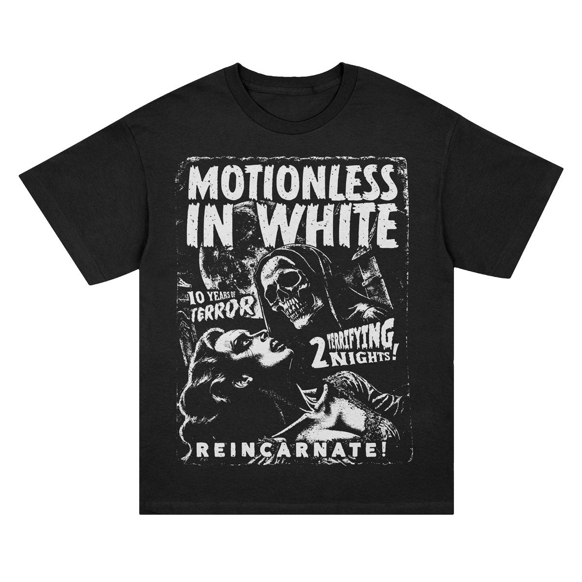 Motionless In White 10 Years Of Terror T-shirt Front