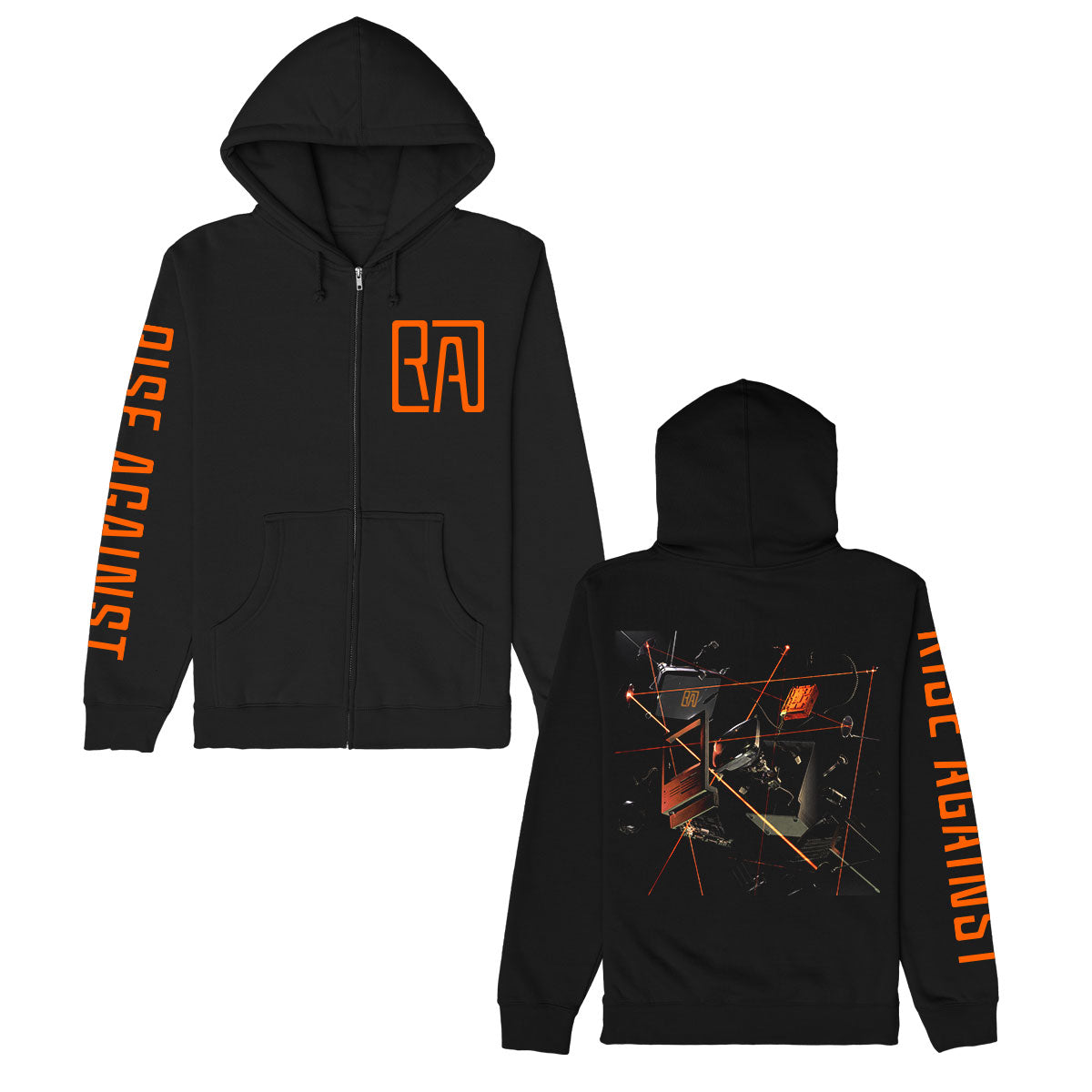 Rise Against Ricochet Zip Up Hooded Sweatshirt Front