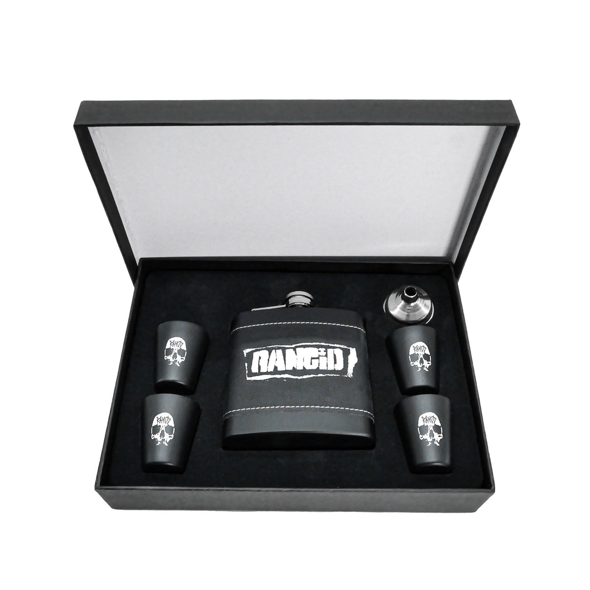 Rancid Shot Glass Flask Set Flask Back