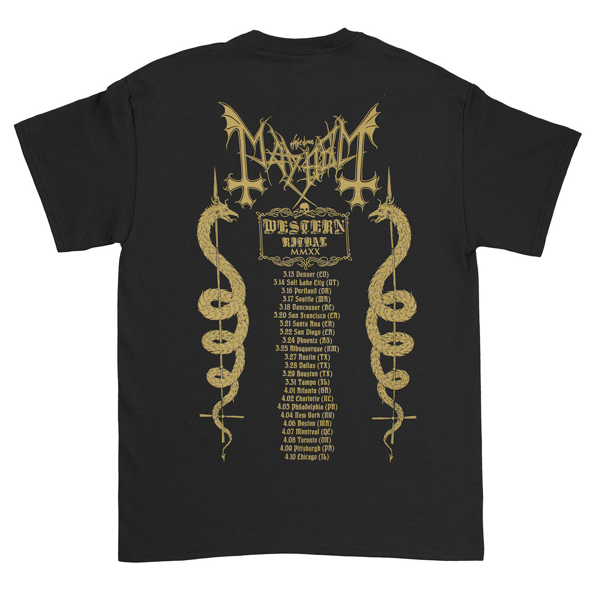 Mayhem Western Ritual MMXX T-shirt Back