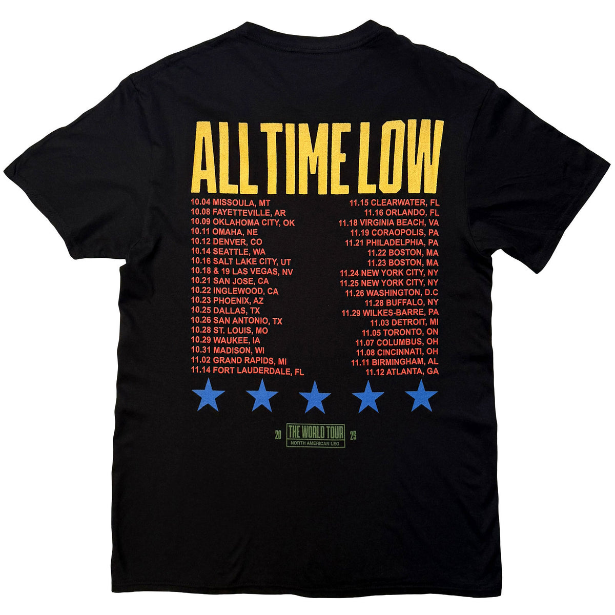 All Time Low Everyones Talking World Tour T-shirt Back