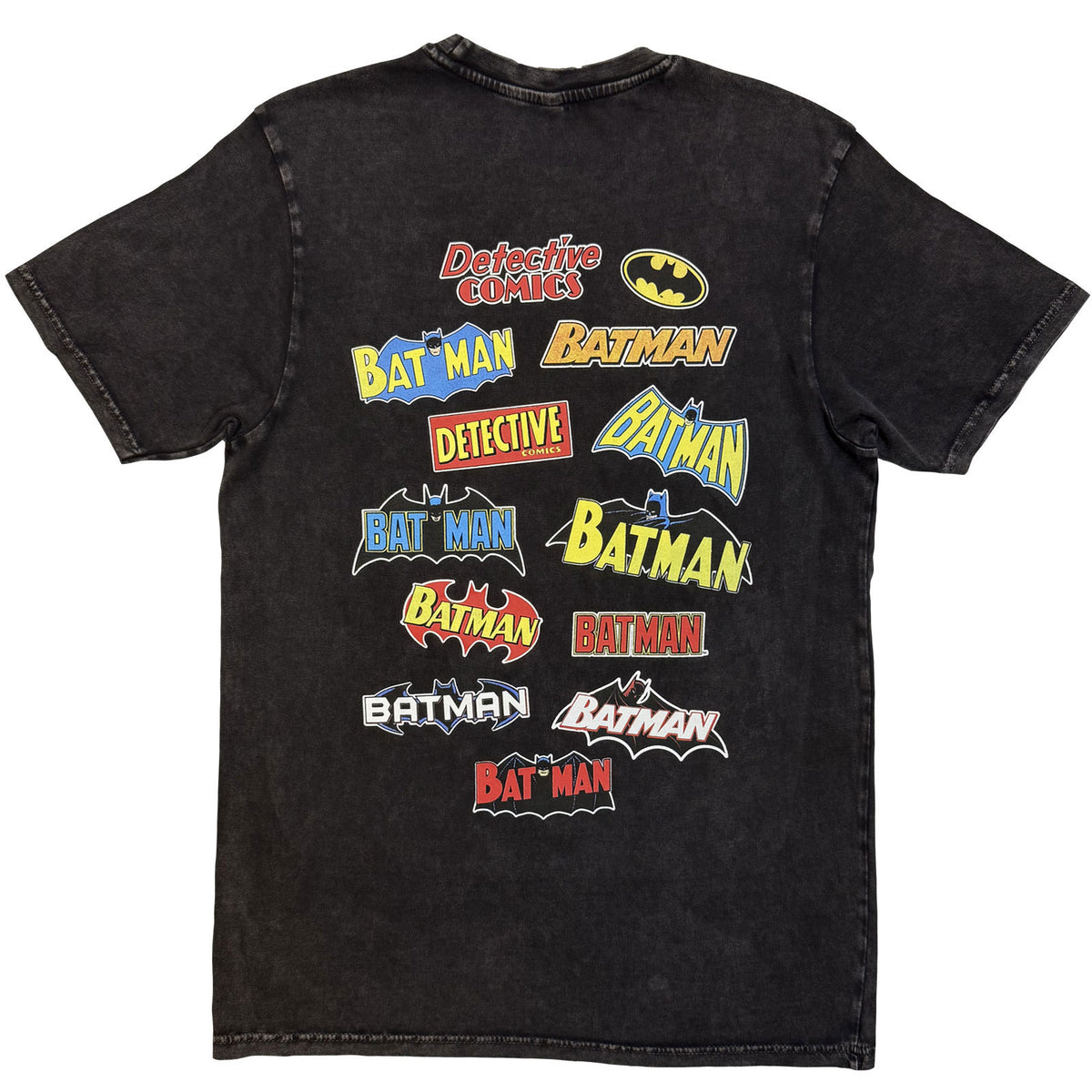 Dc Comics Batman Logo Through The Ages Dip Dye & Wash T-shirt Back