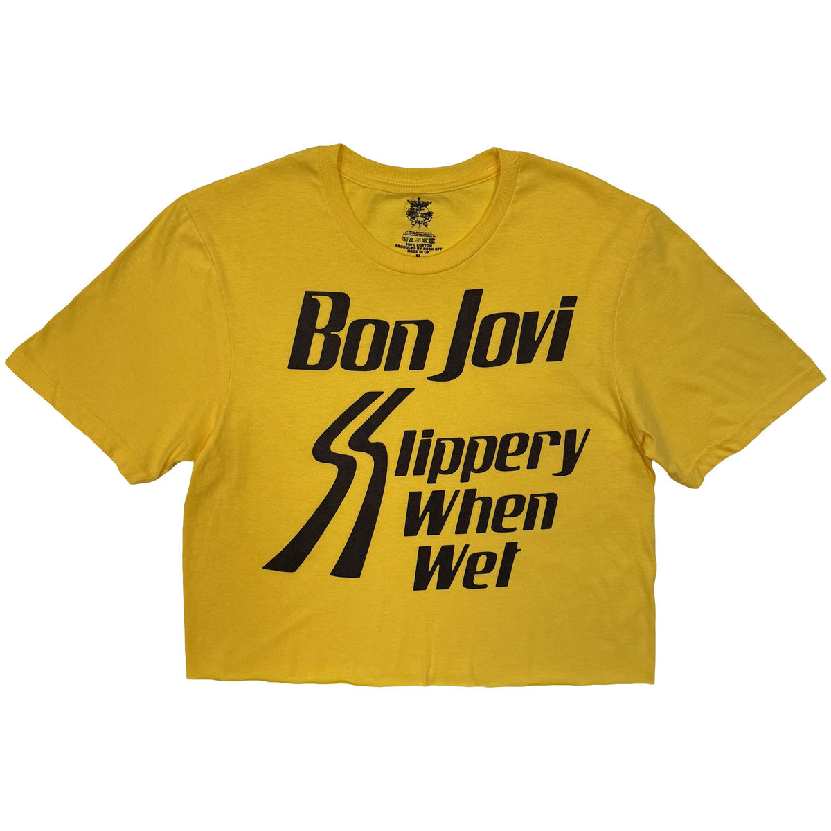 Bon Jovi Slippery When Wet Crop Top Girls Jr Front