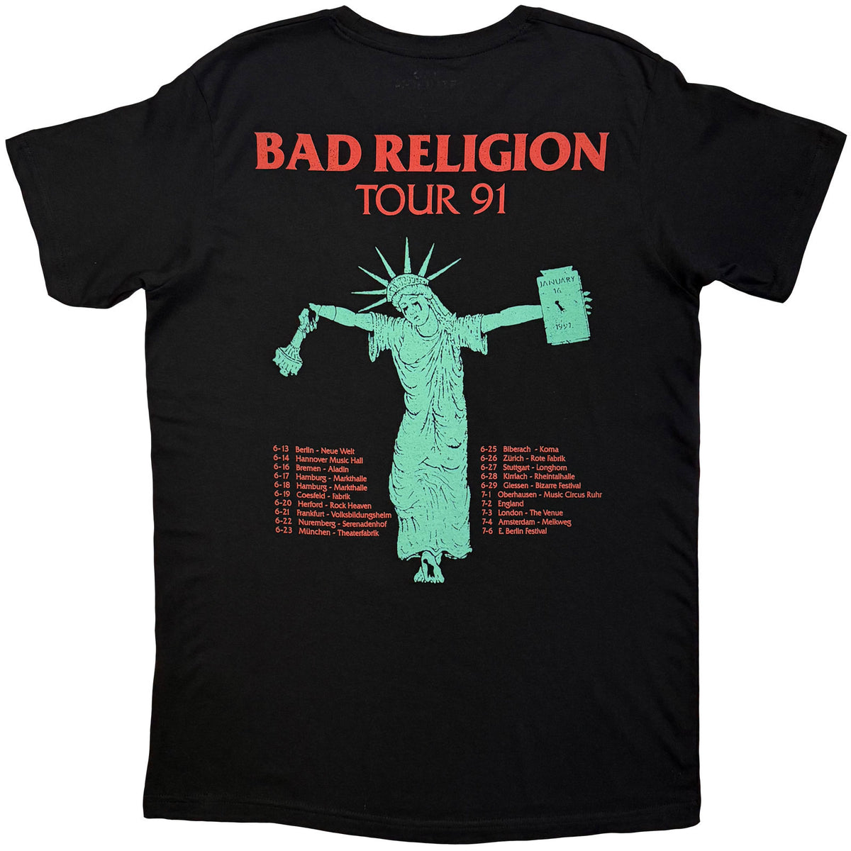 Bad Religion Liberty '91 Tour T-shirt Back