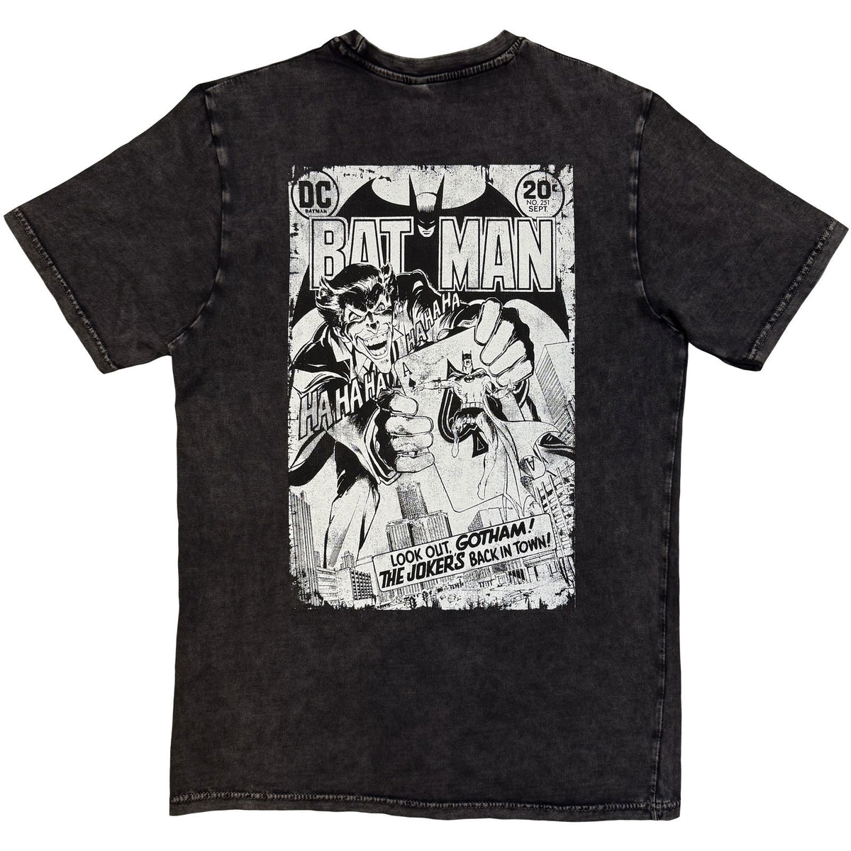 Dc Comics Joker Look Out Gotham! Dip Dye & Wash T-shirt Back