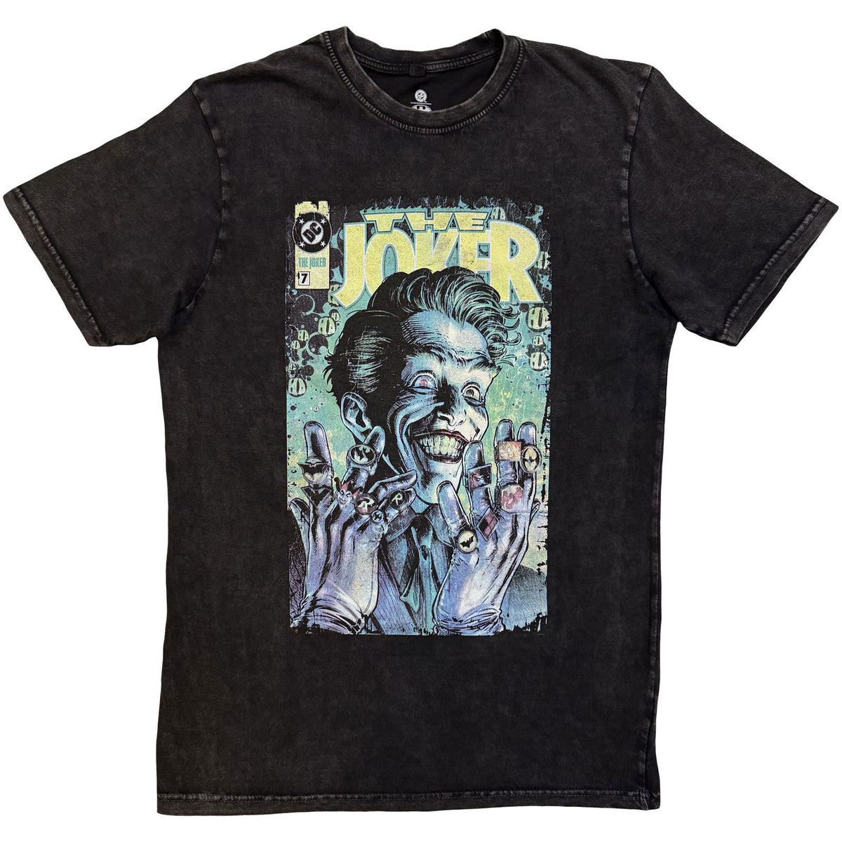 Dc Comics Joker Rings Dip Dye & Wash T-shirt Front