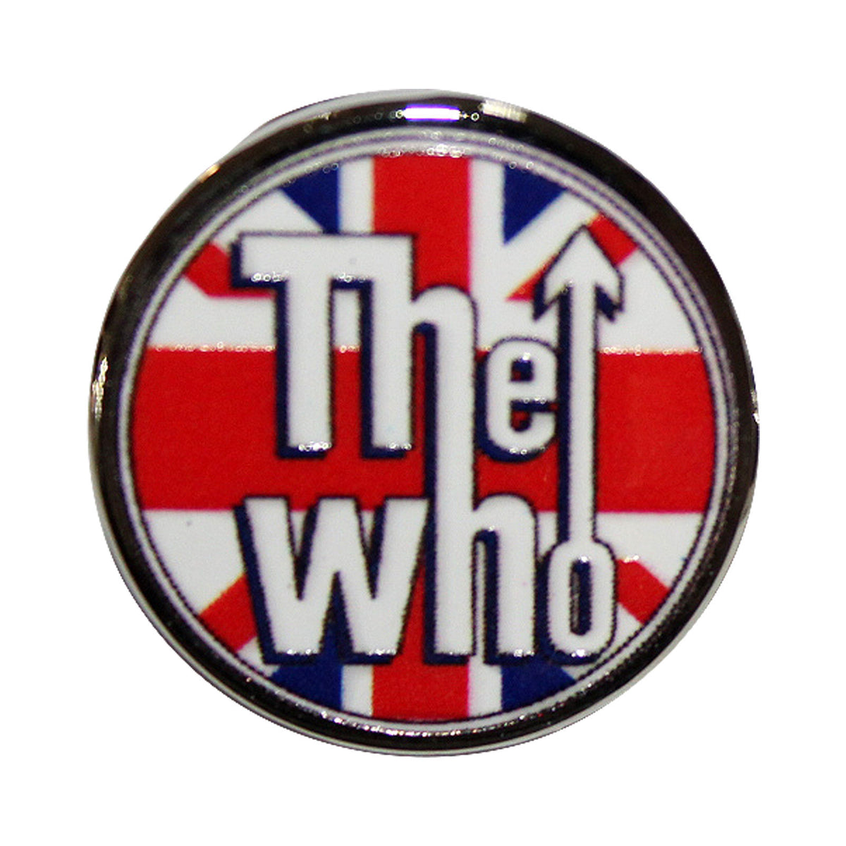 Who Union Jack Mini Pewter Pin Badge Front