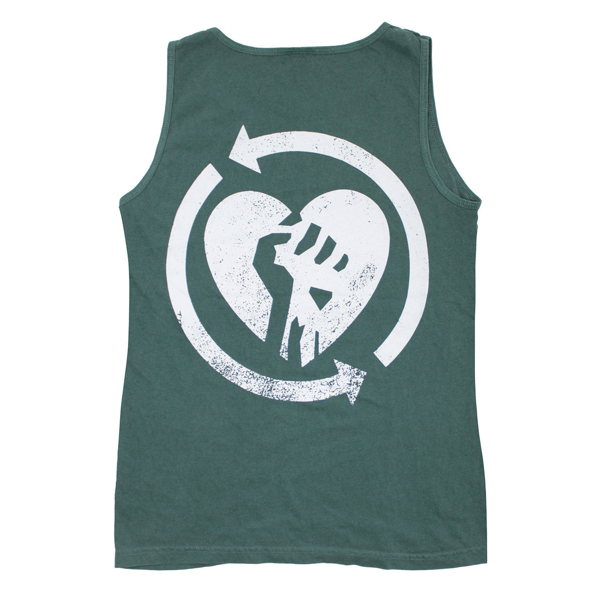 Rise Against Heartfist Tank Top (Green) Mens Tank Back