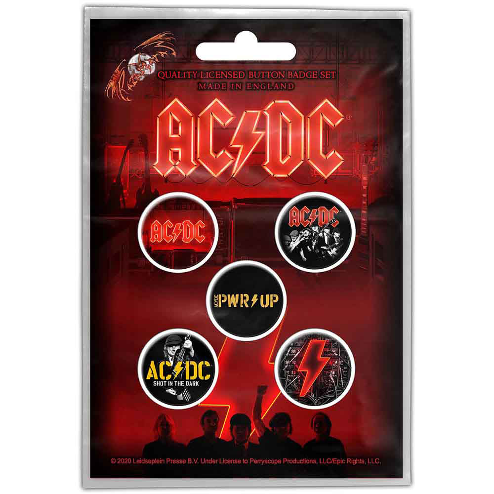 AC/DC Pwr-up Pewter Pin Badge Front