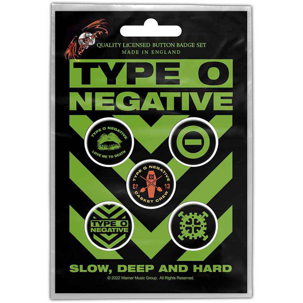 Type O Negative Slow, Deep & Hard Pewter Pin Badge Front