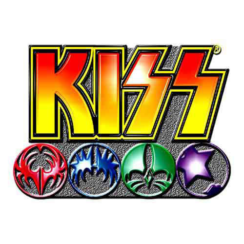 KISS Logo & Icons Pewter Pin Badge Back