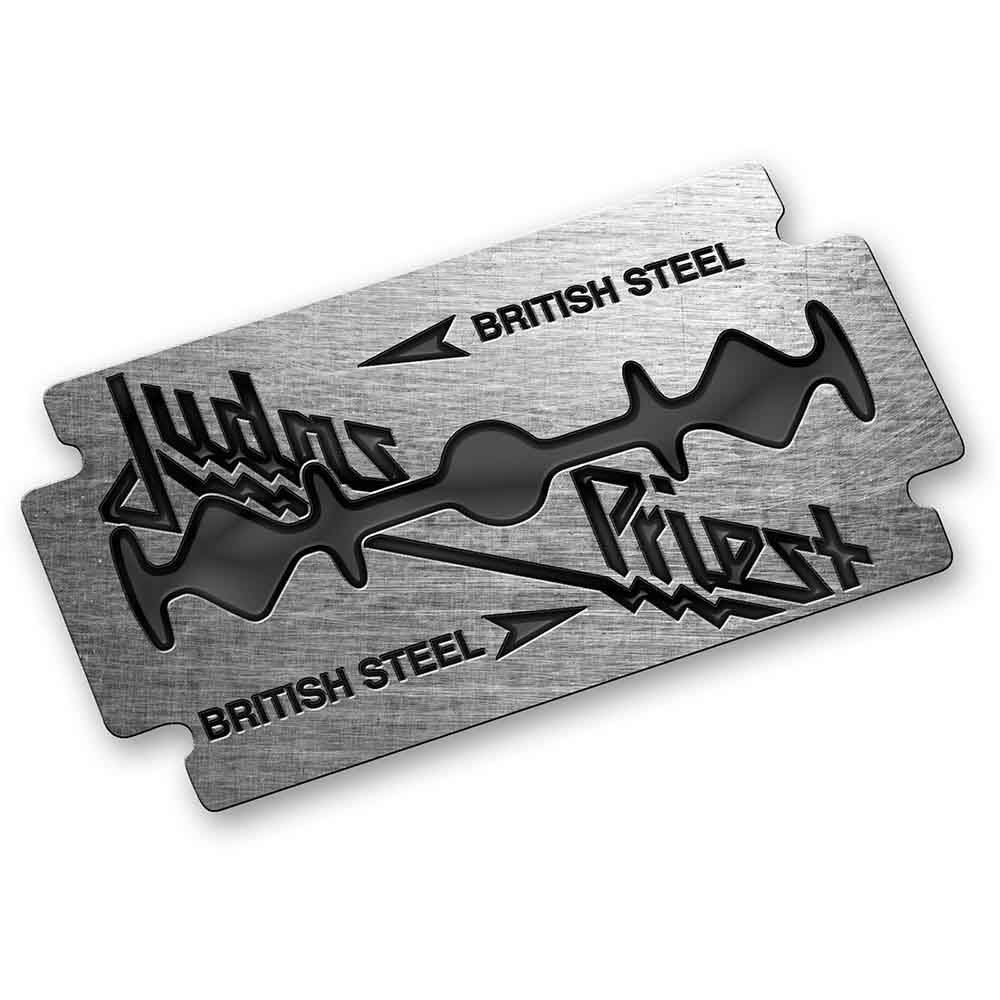 Judas Priest British Steel Pewter Pin Badge Front