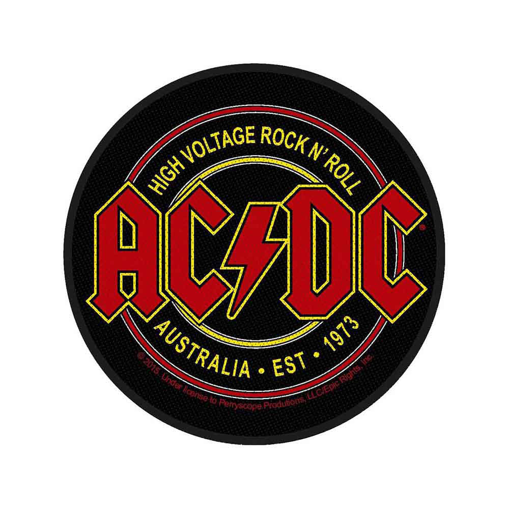 AC/DC High Voltage Rock N Roll Woven Patch Front