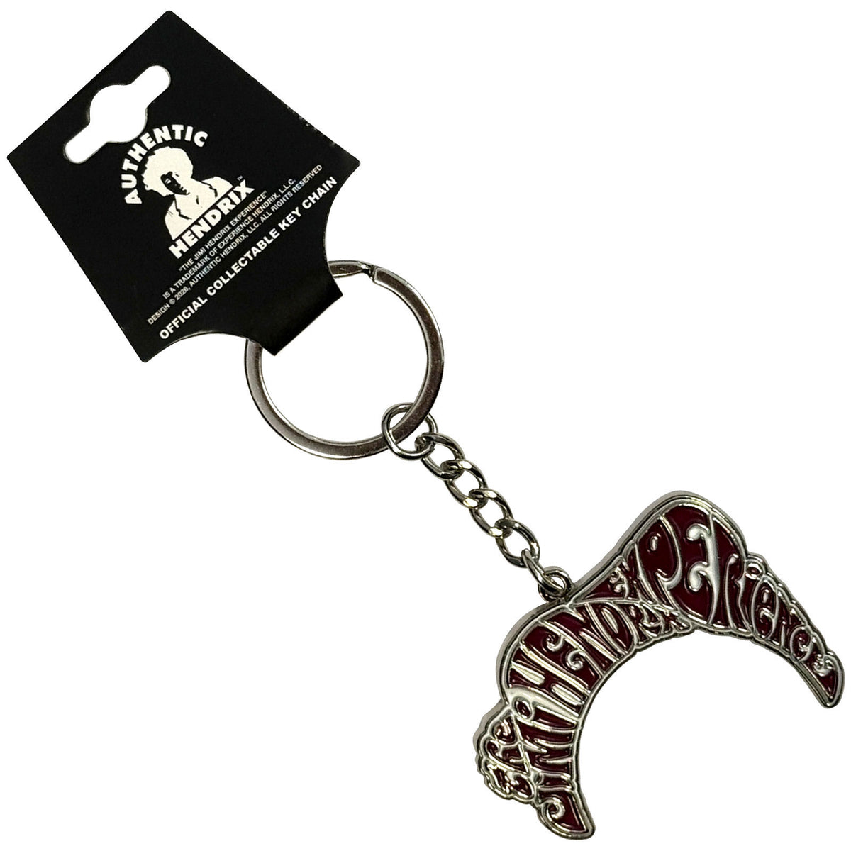 Jimi Hendrix Swirl Logo Metal Key Chain Front