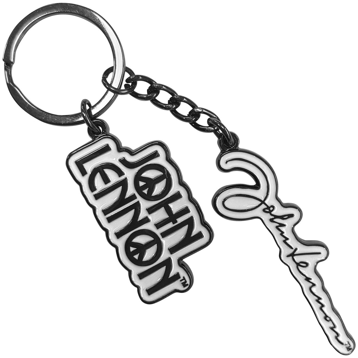 John Lennon Peace Logo Metal Key Chain Front