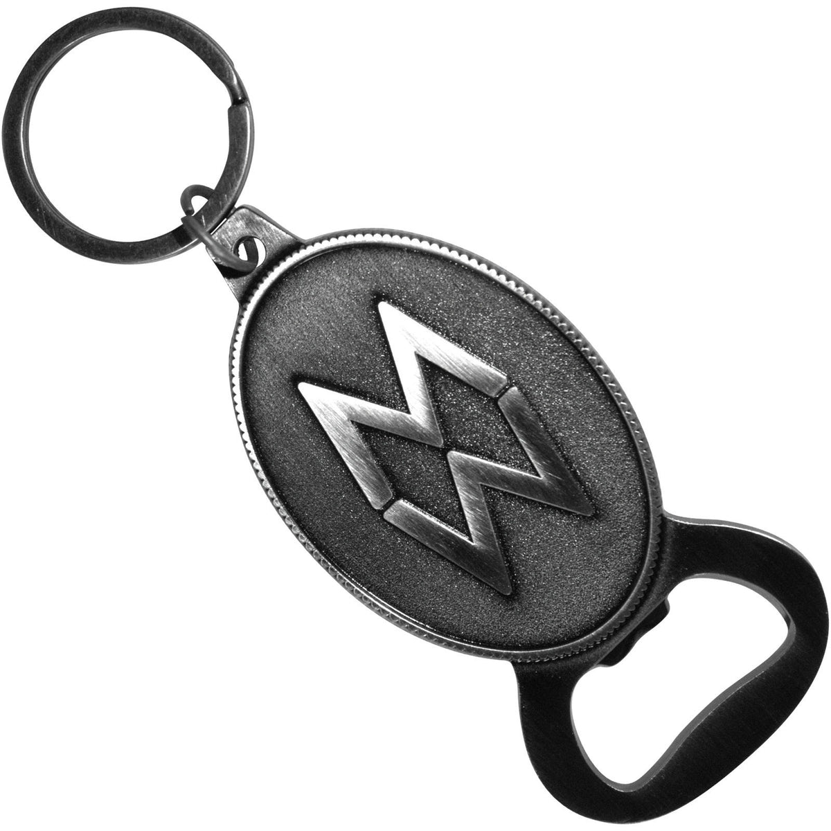 Morgan Wallen Initials Bottle Opener Metal Key Chain Front