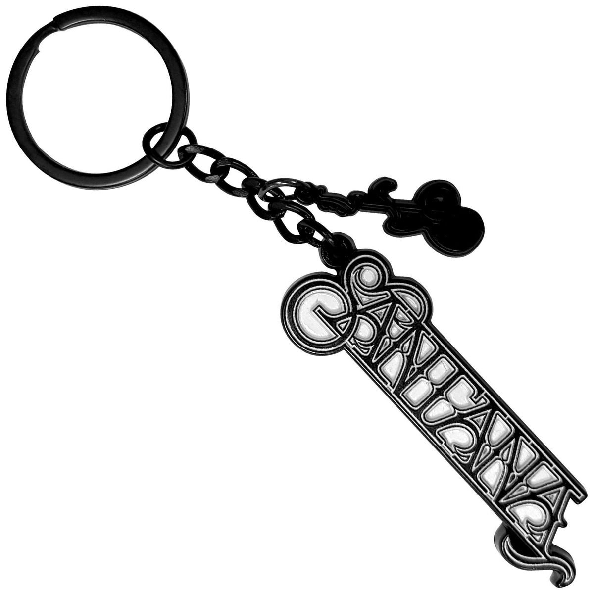 Santana Logo Guitar Charm Metal Key Chain Front