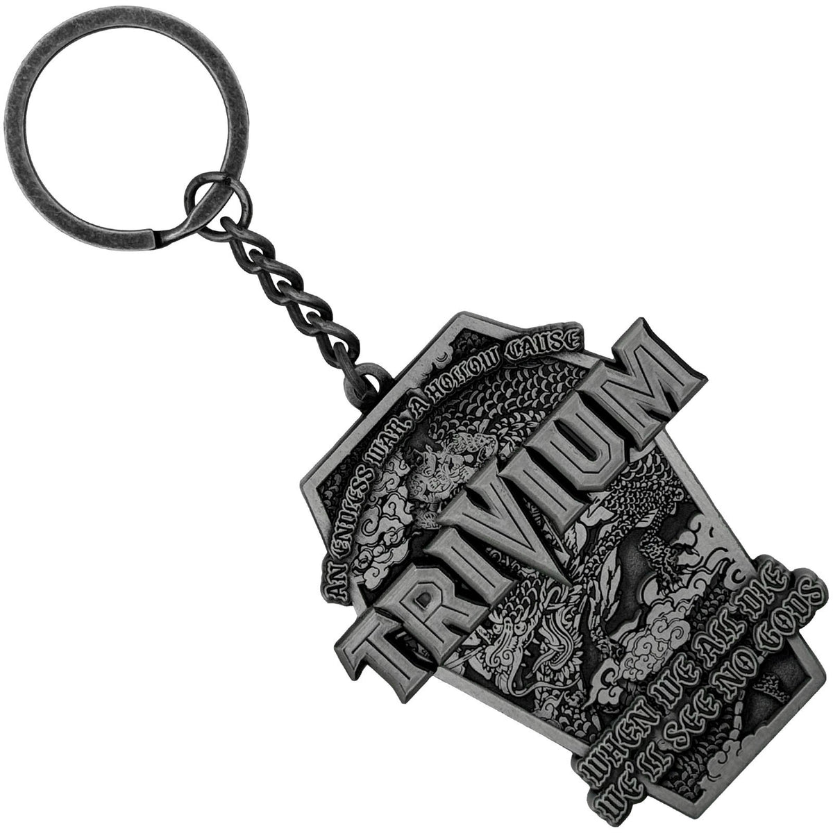 Trivium Dragon Pattern Metal Key Chain Front