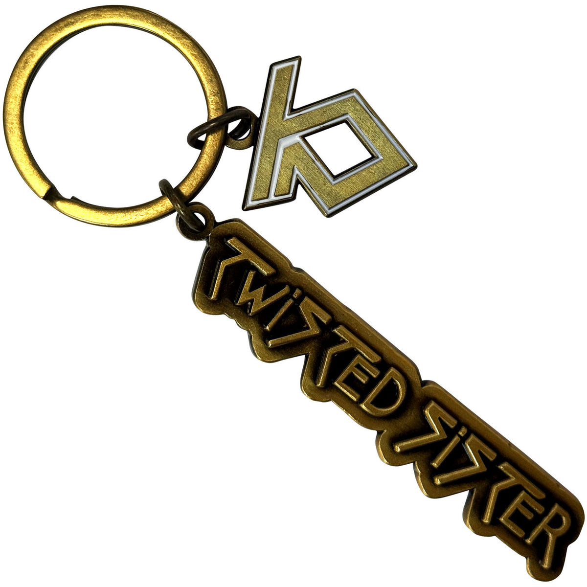 Twisted Sister Gold Logo Metal Key Chain Front
