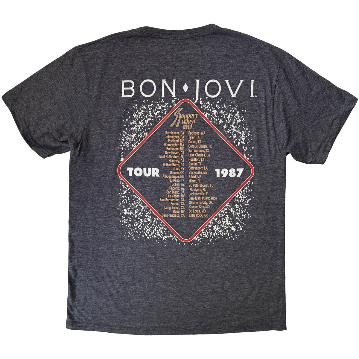 Bon Jovi Slippery When Wet '87 T-shirt Back