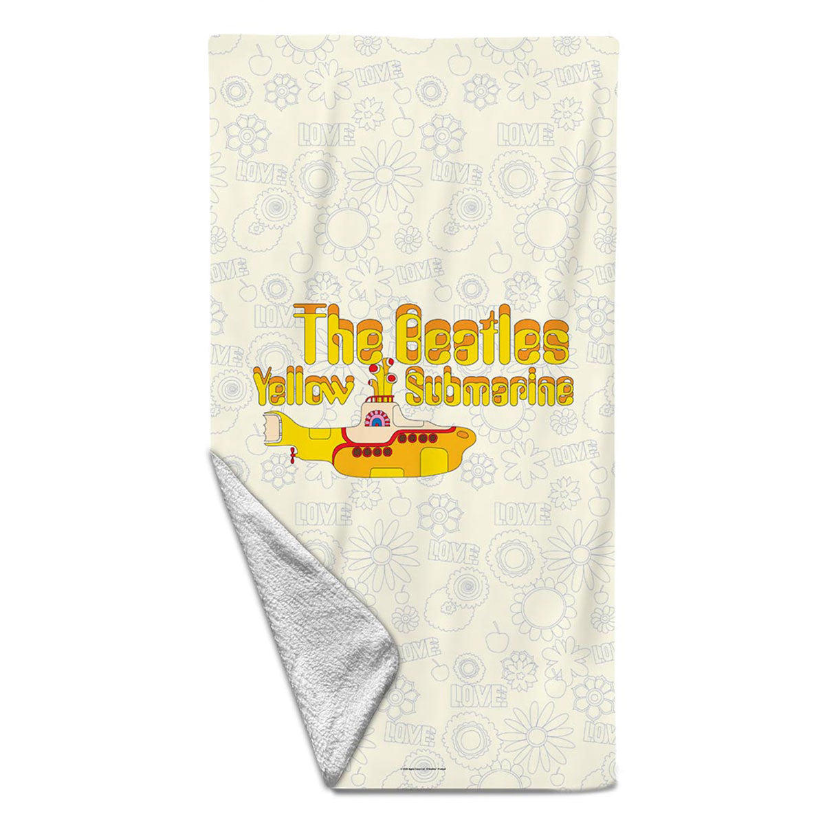 Beatles Yellow Submarine Love Beach Towel Front