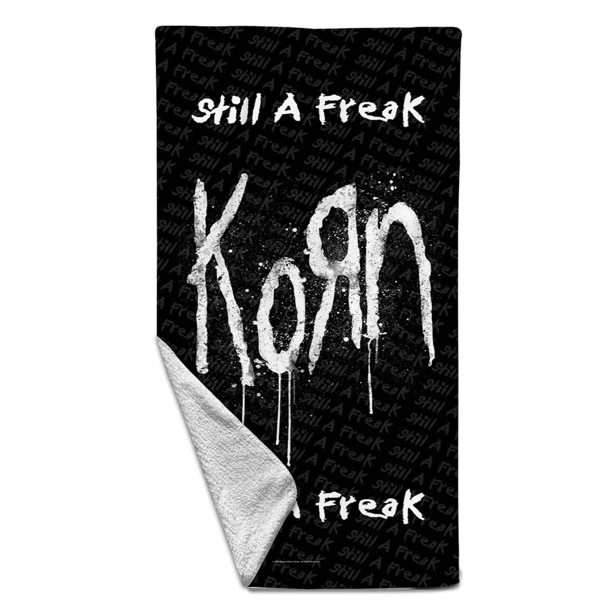 Korn Still A Freak Black Beach Towel Front