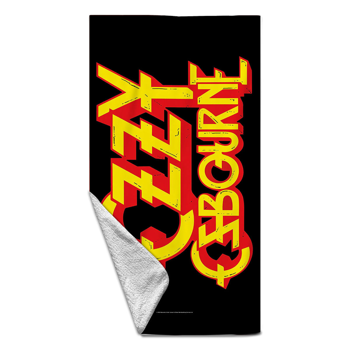 Ozzy Osbourne Logo Black Beach Towel Front