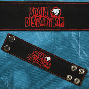 Social Distortion Embossed Leather Wristband Wristband Front