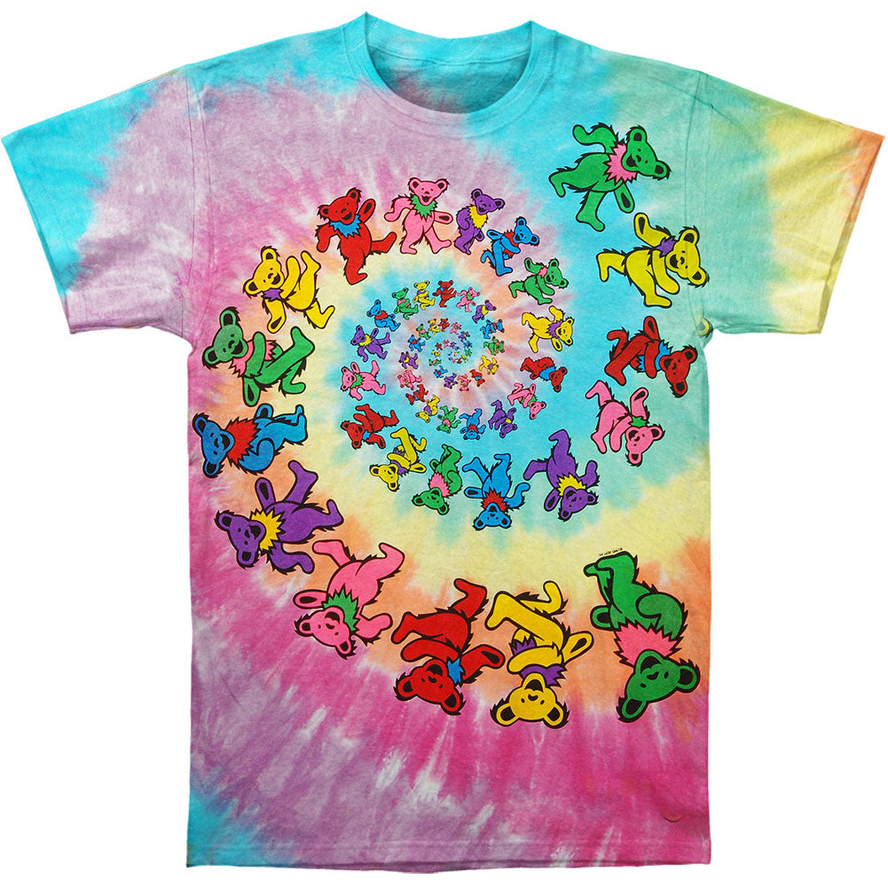 Grateful Dead Spiral Bears Tie Dye T-shirt Front