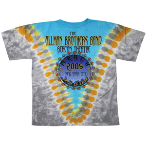 Allman Brothers Flying Peach V-Dye Tie Dye T-shirt Back