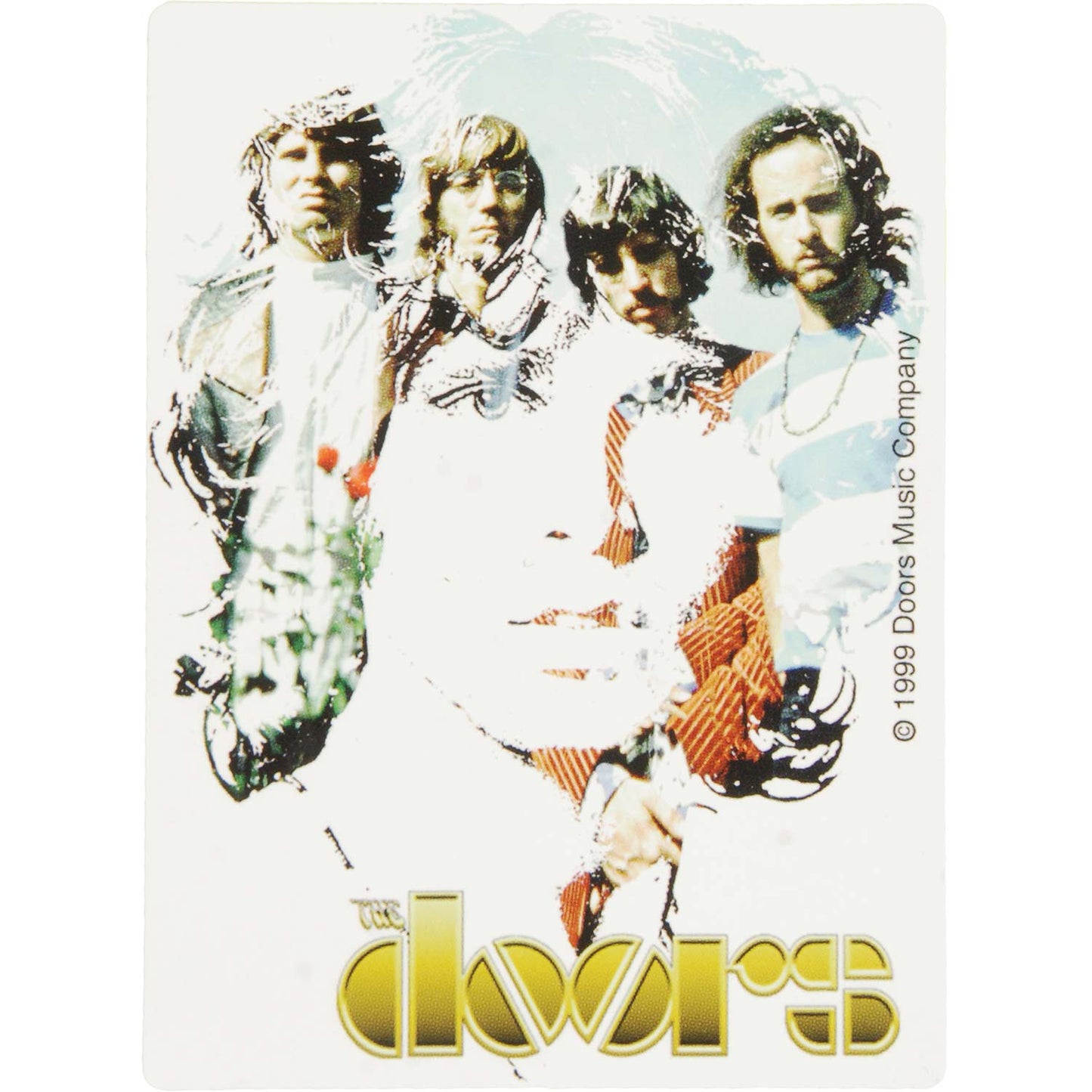 Doors Group Posed In Jim Morrison Silhouette Photo (4" x 3") Sticker Front