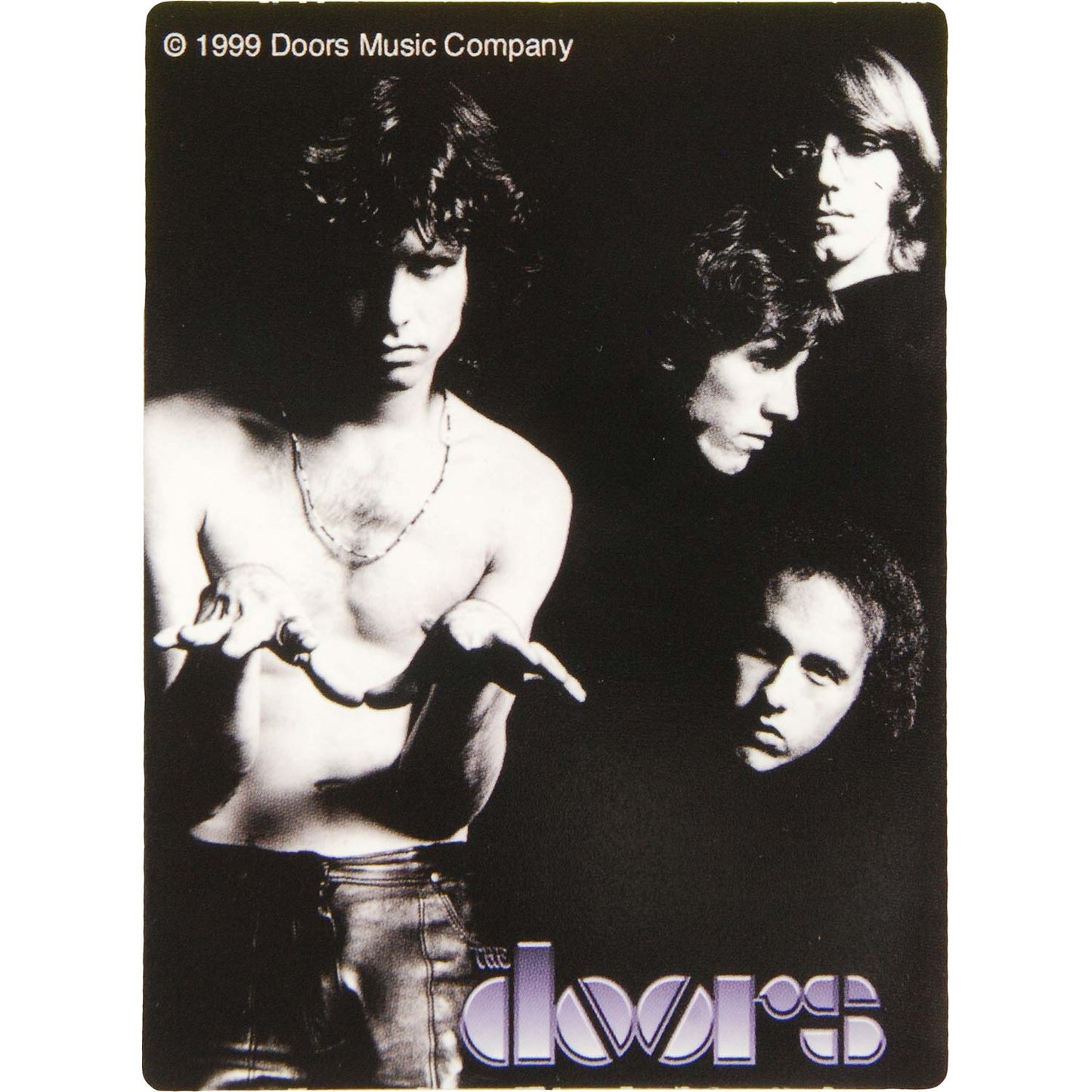 Doors Jim Morrison With Group Faces In The Dark (4" x 3") Sticker Front