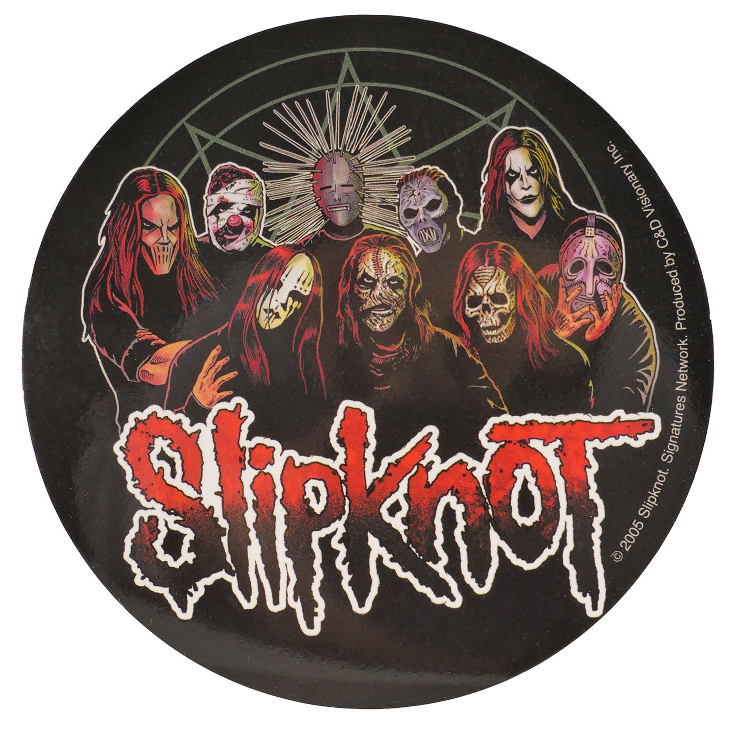 Slipknot Group Posed In Star Logo (4" x 4") Sticker