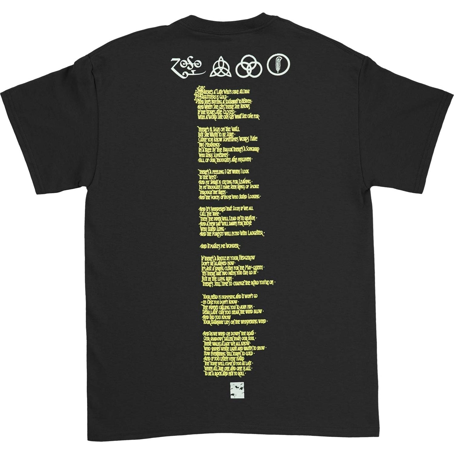 Led Zeppelin Stairway With Lyrics On Back Tee T-shirt Back