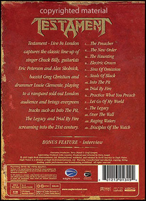 Testament DVD Back