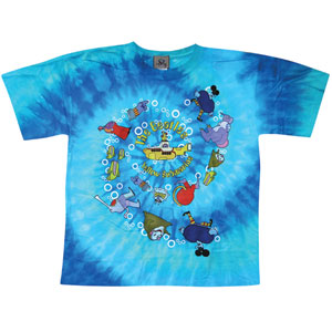 Beatles Yellow Submarine Spiral Tie Dye T-shirt Front
