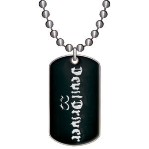 Devil Driver Silver Logo Dog Tag Necklace Front