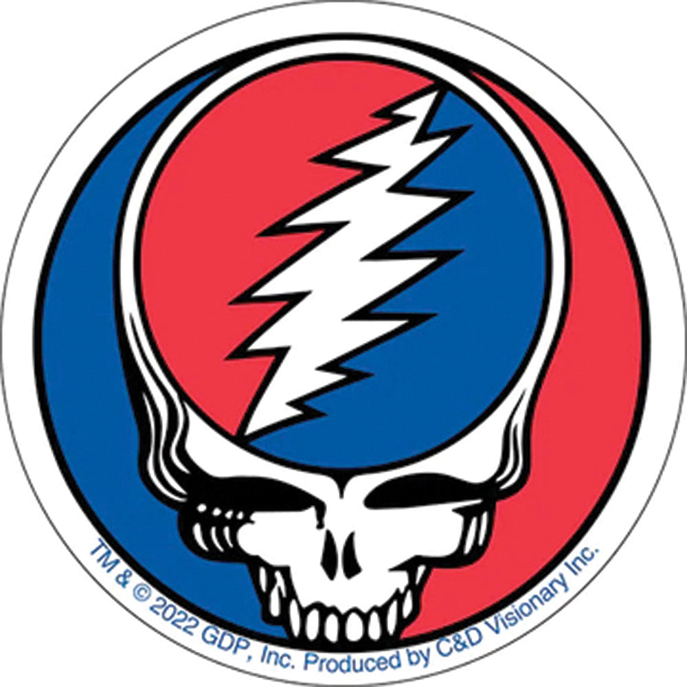 Grateful Dead Steal Your Face Mini Round Clear Sticker Front