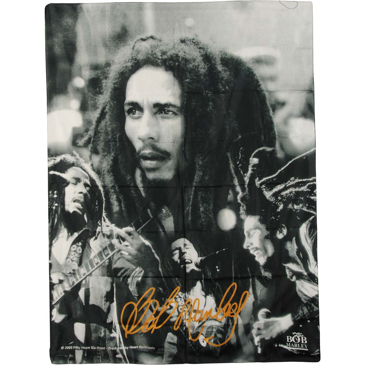 Bob Marley BW Collage Poster Flag Front