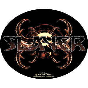 Slayer Skull With Horns Oval Logo ( "4 x 4" ) Sticker Front