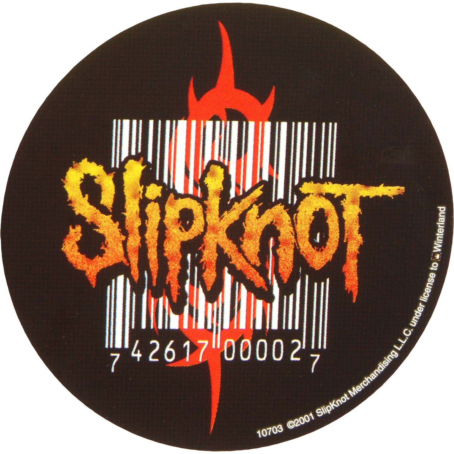 Slipknot Round Triple S, Barcode & Logo Collage (4.5" x 4.5") Sticker Front