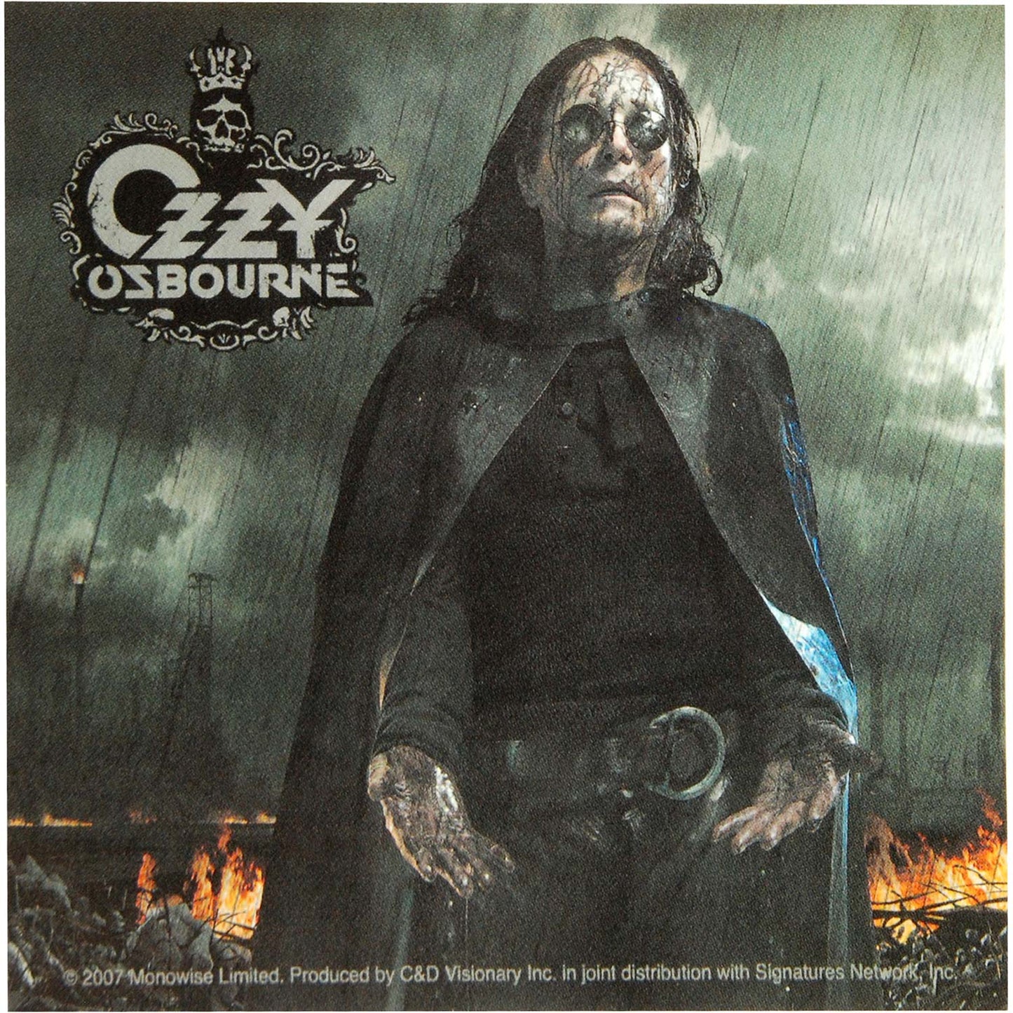 Ozzy Osbourne Black Rain (4" X 4") Sticker Front