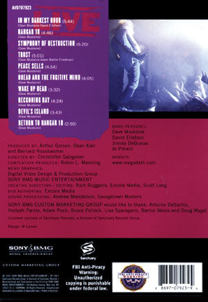 Megadeth DVD Back