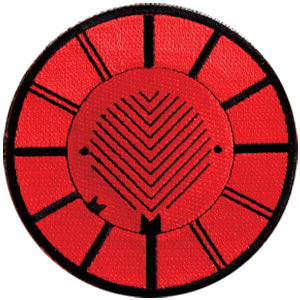 Converge Symbol: Red Embroidered Patch Front
