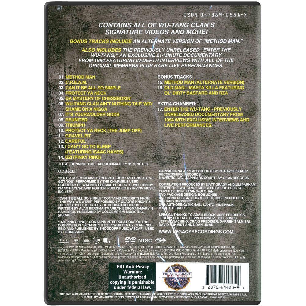 Wu Tang Clan DVD Back