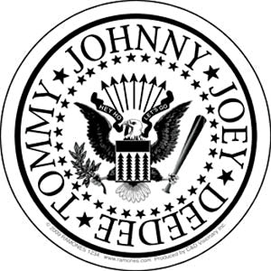 Ramones White Eagle Round Sticker Front