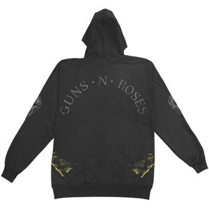 Guns N Roses Custom Vintage Hoodie Zippered Hooded Sweatshirt Back